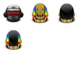 Daft punk helments icon sets preview