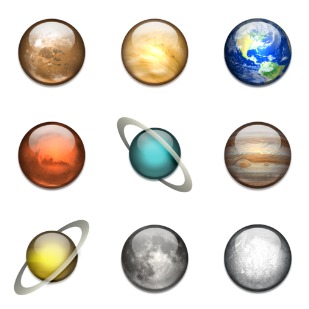 Solar System icon sets preview