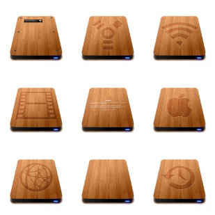 Wooden Slick Drives icon sets preview