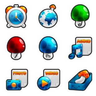 Mushroom icon sets preview