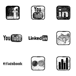 Sketchy Social Media icon sets preview