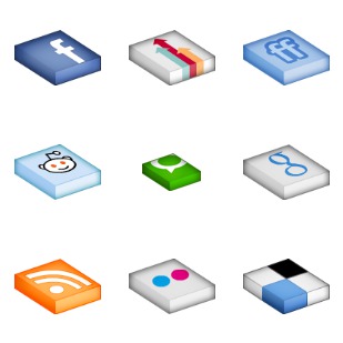 Isometrica Social icon sets preview