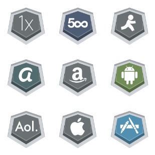 Embossed Social icon sets preview