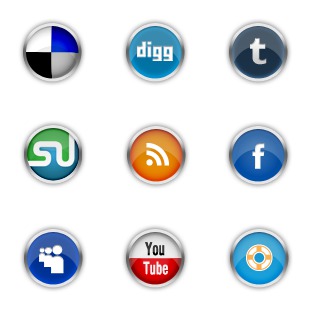 Chrome Social Media icon sets preview