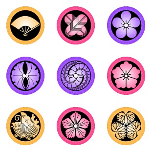 Japanese Mon icon sets preview