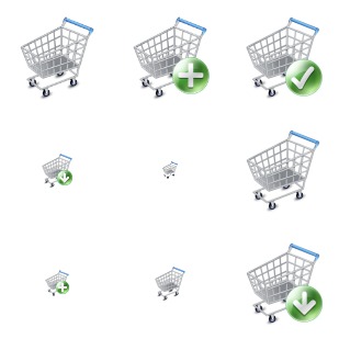 Shopping cart icon sets preview