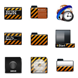 Orange Alarm icon sets preview