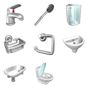 Bathroom icon sets preview