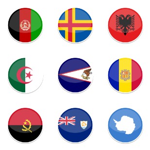 Round World Flags icon sets preview