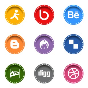 Stitched Social Media icon sets preview