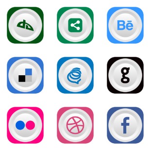 Colorful Rounded Social Media Pack icon sets preview