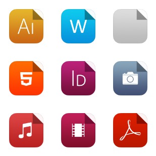 Flat iOS7 Style Documents icon sets preview