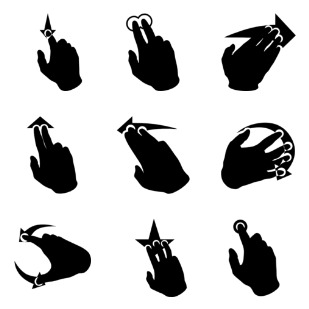 using gesture pack icon sets preview