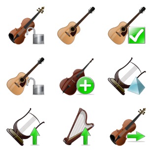 Stringed Instruments icon sets preview