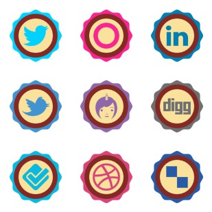 classic social media icon sets preview