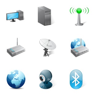 Computer Hardware and Networking icon sets preview