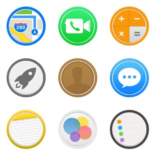 Bubble Circle icon sets preview