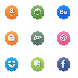 Modern Social Media Flowers icon sets preview