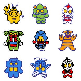 SD Ultraman & Monsters icon sets preview