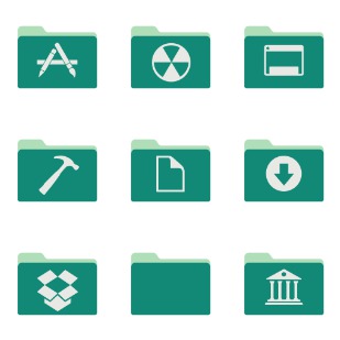 Green Tropical Waters Folders icon sets preview