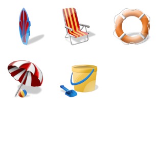 Beach Stock icon sets preview