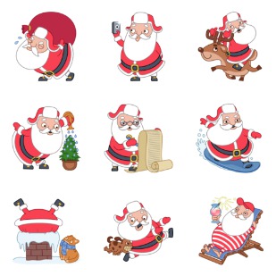 Santa Stickers icon sets preview