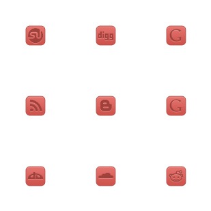 red social media icon sets preview