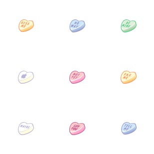 Candy Hearts icon sets preview