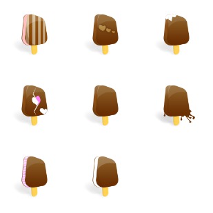 chocolate ice cream icon sets preview