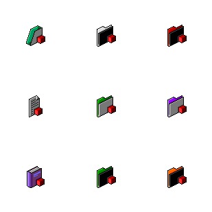 Red Box Folders icon sets preview