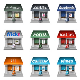 Social Store icon sets preview