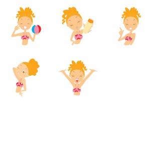 Beach Girl icon sets preview