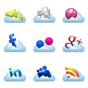 Cloud Social icon sets preview