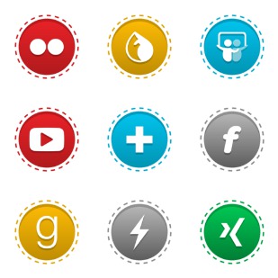 HQ Social Media Buttons 2015 icon sets preview