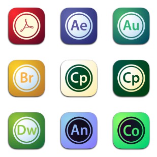 Adobe Creative Suite icon sets preview