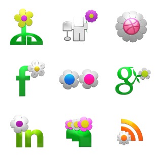 Spring Social icon sets preview