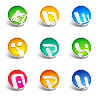 Office Round icon sets preview