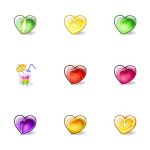 Fruity Hearts icon sets preview