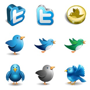 Vector Twitter icon sets preview