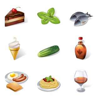 3D food icon sets preview