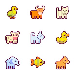 Animals icon sets preview