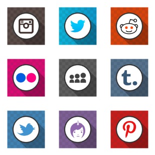 Flat social media icon sets preview