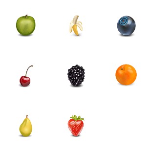 Fruit icon sets preview