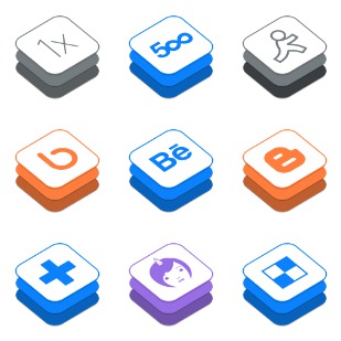 iOS8 Style Social icon sets preview