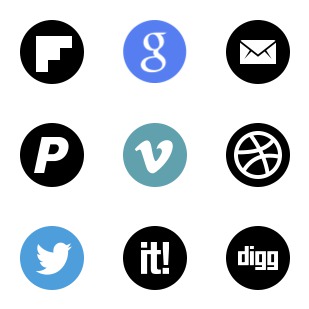 round social media icon sets preview