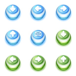 Pushdown Buttons icon sets preview