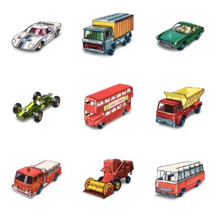 Matchbox car icon sets preview