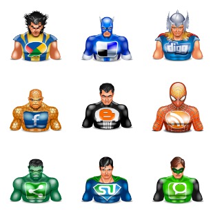 Social Superheroes icon sets preview