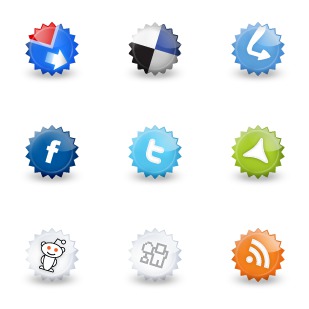 Set of social icon sets preview