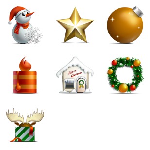 Merry Christmas icon sets preview